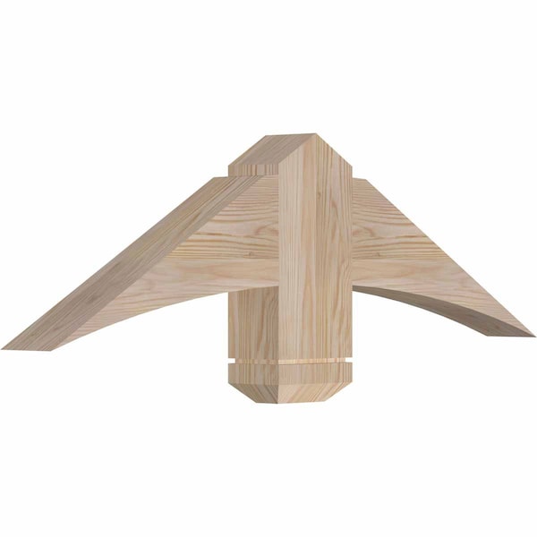 Bellingham Smooth Timber Gable Bracket, Douglas Fir, 36W X 10H X 3 1/2D X 5 1/2F, 7/12 Pitch